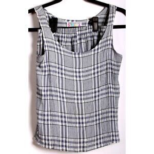 Black & white plaid summer top & short set Created by Stella women size small